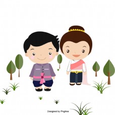 泰国男女双卡通衣服整洁的粉色绿色