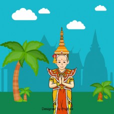 泰国这个宏伟的宫殿椰树