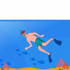 在水下潜水看珊瑚蓝