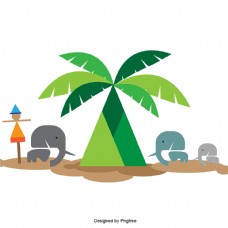 象树椰子海滩绿色