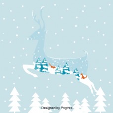 冬天驼鹿圣诞庆祝活动说明背景