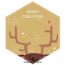 黄金矩形驼鹿圣诞新年背景