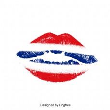 卡通泰国国旗的嘴唇