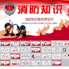 宣传火灾火警消防警察PPT模板