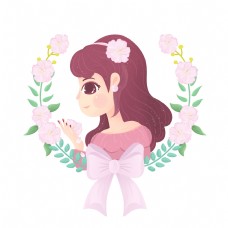 粉色小清新樱花节女神母亲节花朵叶子边框装饰