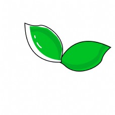 卡通绿色植物叶子