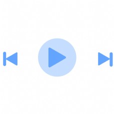 简化图标简约蓝色扁平化音乐视频播放键UI图标
