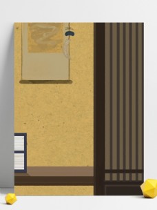 中国风居家客厅插画背景