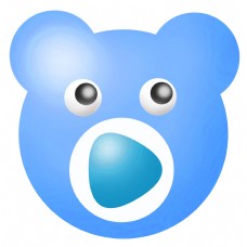 蓝色熊猫头像插画