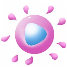 粉色太阳装饰插图