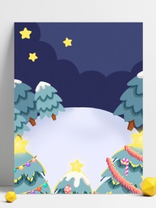 彩绘圣诞树星空背景设计