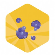 黄色底紫色细菌图标