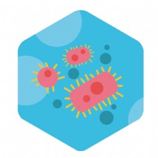蓝色细菌病毒的图标
