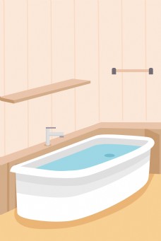 浴缸浴室卡通背景