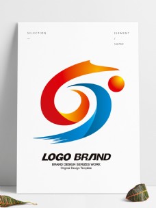 创意设计矢量创意红蓝飘带公司标志logo设计