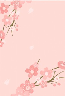 粉红色桃花矢量背景