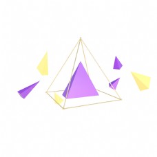 饰角C4D立体电商漂浮海报装饰三角形