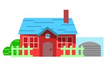 红房子漂亮的红色房子插图