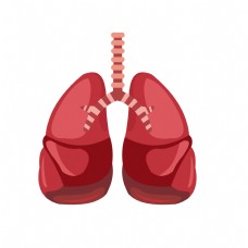红色手绘人体器官肺矢量免抠素材