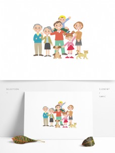 卡通温馨家庭欢乐元素设计