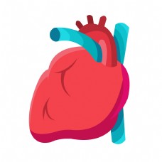 红蓝手绘人体器官心脏矢量免抠素材