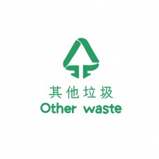 绿色其他垃圾循环分类图标