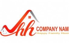 建筑logo 快乐家园图标