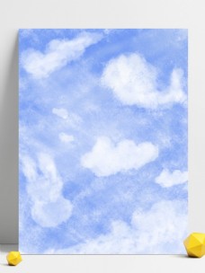 纯原创手绘可爱卡通风格蓝天白云背景
