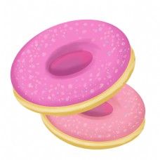 美味食品美味粉色甜甜圈甜品面包圈食品
