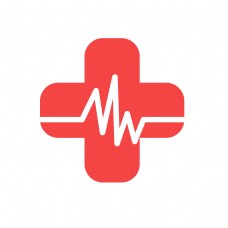 红十字日宣传卡通红十字心电图医疗图标