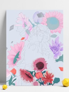 手绘花朵背景设计