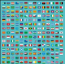 平面设计210个国旗矢量图