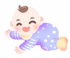 高兴爬行的婴儿宝贝插画