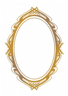 创意金色椭圆形边框