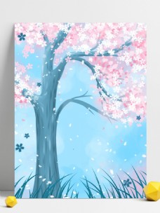 日本设计唯美手绘日本樱花背景设计