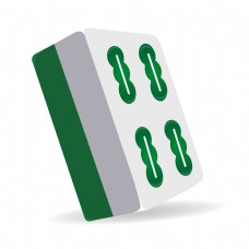 矢量免抠卡通麻将