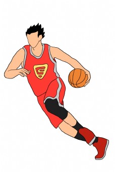 篮球运动打篮球的男孩运动员插画