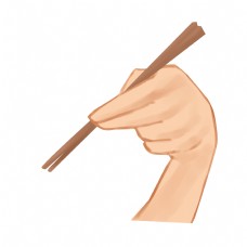 拿筷子的手势插画