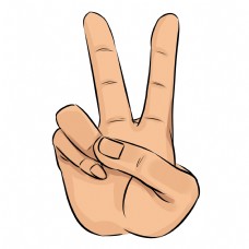 欧耶的比划手势插画