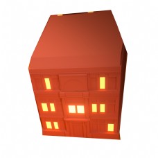 红房子红色立体房子免抠图