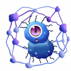 蓝色独眼细菌串联细胞
