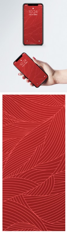 红色叶脉手机壁纸