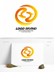 矢量创意金色飞龙标志公司LOGO设计