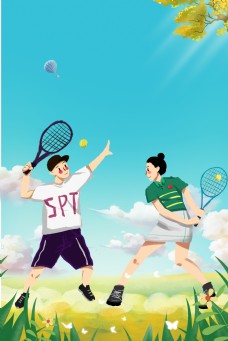 球类运动网球比赛运动海报