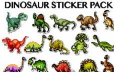 多种卡通恐龙矢量图