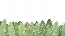 远山装饰边框原野植物春天风景PNG