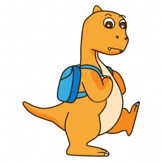 背书包的小恐龙插画