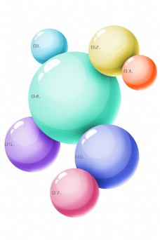 圆球体分子图表插画