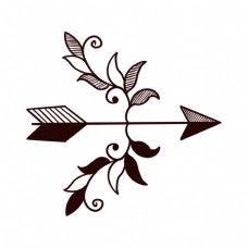欧美纹身手稿手绘弓箭花纹