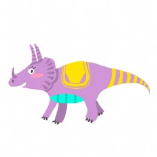 恐龙插画紫色的恐龙装饰插画